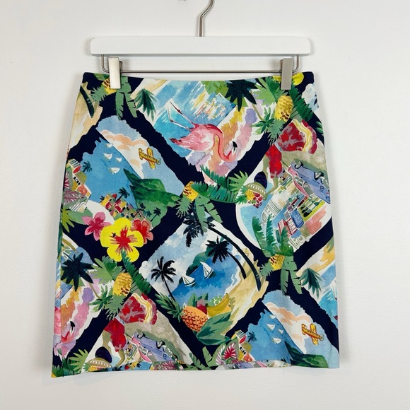 Talbots Tropical Vacation Caribbean Postcard Skirt Size 6P - Picture 1 of 6
